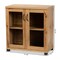 Baxton Studio Zentra Modern and Contemporary Oak Brown Finished Wood 2-Door Storage Cabinet with Glass Doors 189-11994-ZORO - alternate 5